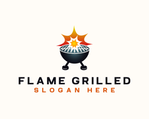 Grill Bomb Explode logo design