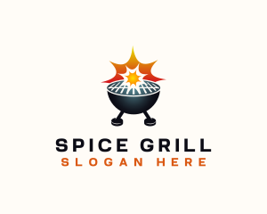 Grill Bomb Explode logo design