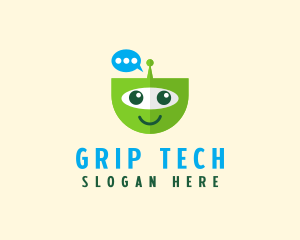 Chat Bot Tech logo design