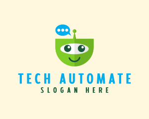 Chat Bot Tech logo design