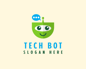 Chat Bot Tech logo design