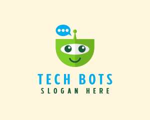 Chat Bot Tech logo design