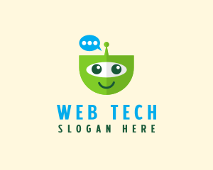 Chat Bot Tech logo design