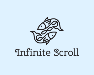 Ocean Fish Infinity Sign logo design