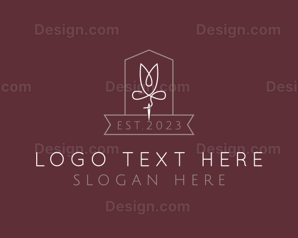 Floral Needlecraft Sewing Logo