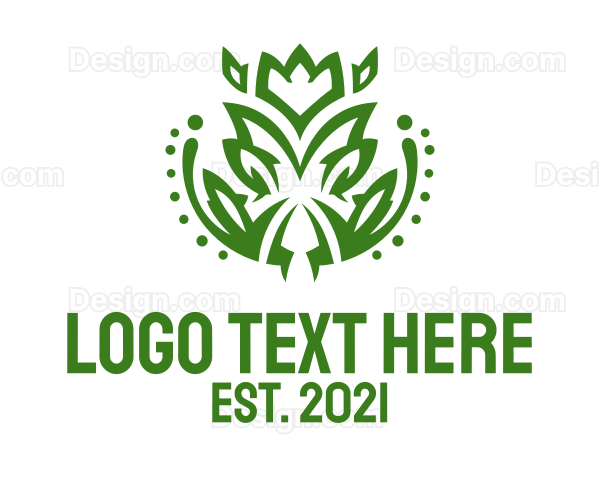 Green Shrub Plant Logo