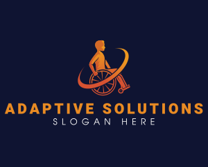 Medical Disability Wheelchair logo design