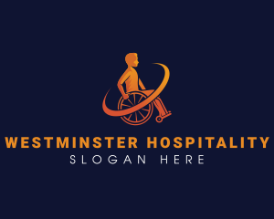 Medical Disability Wheelchair logo design