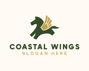 Mythical Winged Pegasus logo design