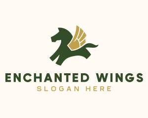 Mythical Winged Pegasus logo design