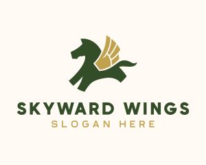 Mythical Winged Pegasus logo design