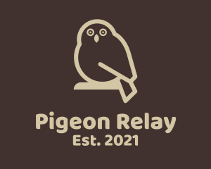 Brown Pigeon Bird logo
