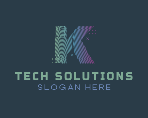 Modern Glitch Letter K logo