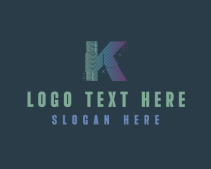 Modern Glitch Letter K logo