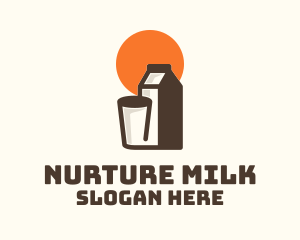 Milk Carton & Glass logo design