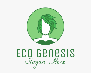 Eco Leaf Woman  logo design