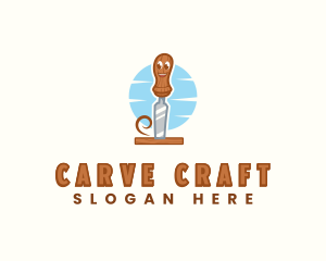 Chisel Woodwork Carpentry logo design