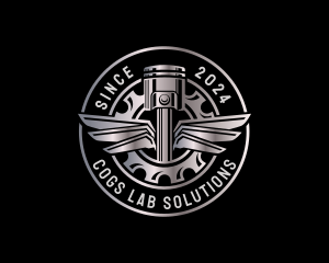 Engine Cog Piston logo design