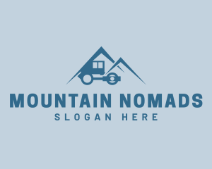 Road Roller Mountain logo design