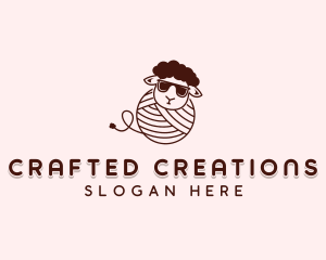 Knitting Yarn Handcrafted logo design