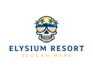Beach Resort Skull logo