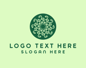 Leaf Vine Pattern Circle logo