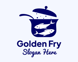 Fish Cooking Pot logo design