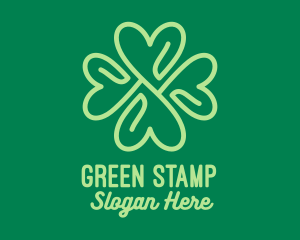 Green Heart Clover  logo design