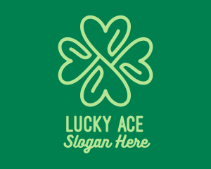 Green Heart Clover  logo design