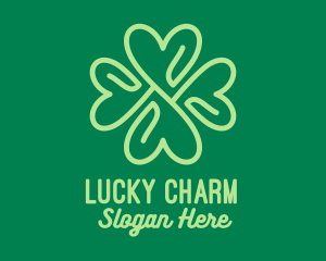 Green Heart Clover  logo design