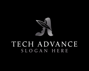 Leaf Tech Company Letter A logo design