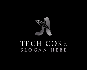 Leaf Tech Company Letter A logo design