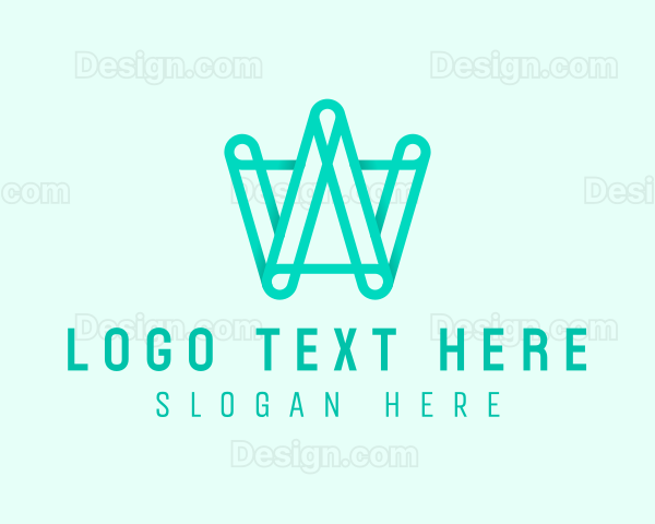 Modern Geometric Letter W Business Logo