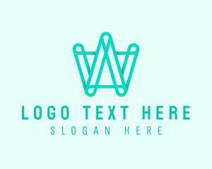 Modern Geometric Letter W Business logo