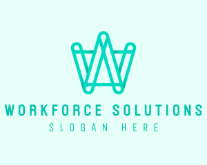 Modern Geometric Letter W Business logo design