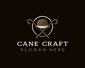 Cane Bowler Hat logo design
