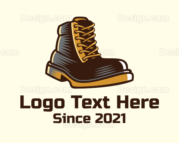 Leather Boots Footwear Logo