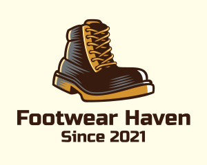 Leather Boots Footwear logo design