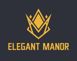 Golden Elegant Crown  logo design