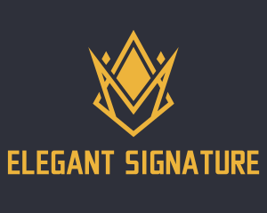 Golden Elegant Crown  logo design