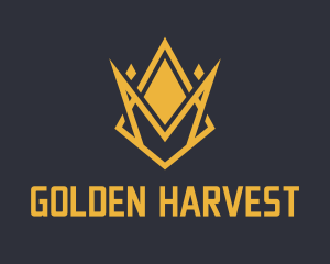 Golden Elegant Crown  logo design