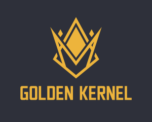 Golden Elegant Crown  logo design