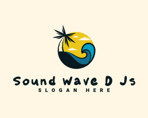 Tropical Beach Resort logo design