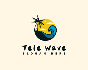 Tropical Beach Resort logo design