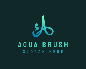 Water Splash Letter A logo design