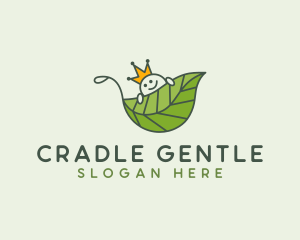 Cute Crown Leaf  logo design