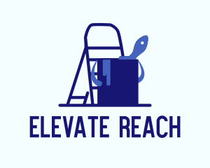 Ladder Paint Bucket logo design