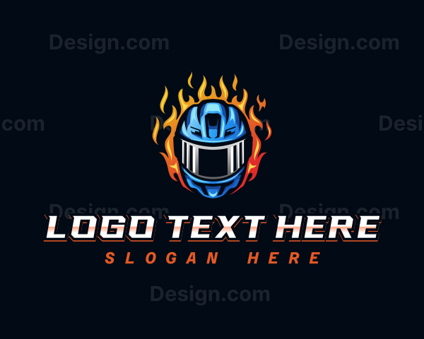 Fiery Helmet Headgear Logo