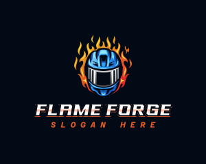 Fiery Helmet Headgear logo design