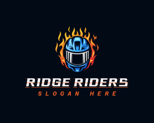 Fiery Helmet Headgear logo design